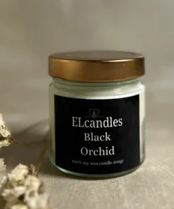 Κερί σόγιας 180 g άρωμα Μαύρη Ορχιδέα – vegan soy wax candle black orchid