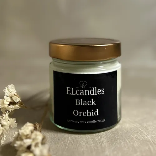 Κερί σόγιας 180 g άρωμα Μαύρη Ορχιδέα – vegan soy wax candle black orchid